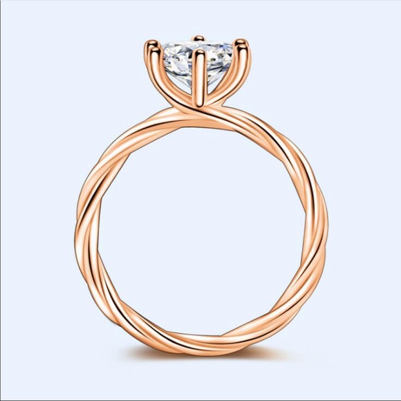 Rose gold 1CT diamond twist ring size 8 - Picture 3 of 8